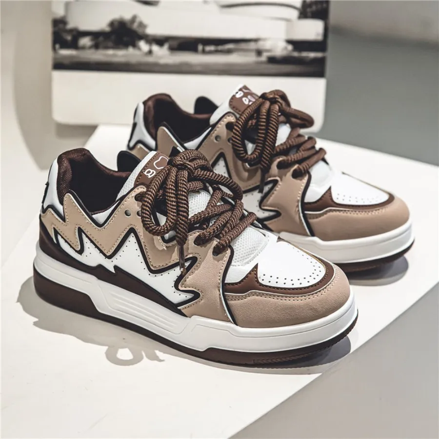 Fashionable and trendy women's shoes: white sneakers, low-top casual sports shoes