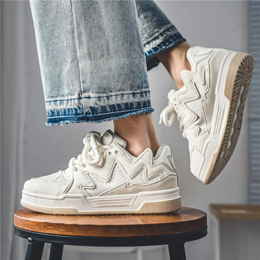 Fashionable and trendy women's shoes: white sneakers, low-top casual sports shoes
