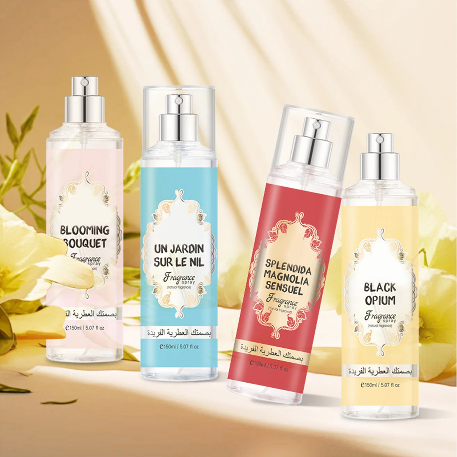 Perfume Fragrance Body Mist Spray Long Lasting Floral Eau De Parfum Scent Daily Use For Women 150ml Each