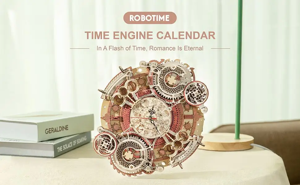 Robotime Wall Clock 3D Wooden Puzzle Wooden Set Mechanical Building Kits Wooden Puzzle Game Children Gift Best Christmas Gift