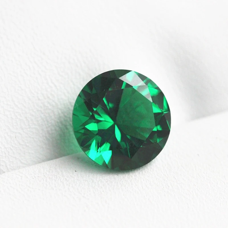 1pc Emerald Loose Gemstone Round Cabochon 7X7mm, Polished Green Round Cut Stone for DIY Jewelry Craft Making Pendant Setting Mineral Specimen Collection