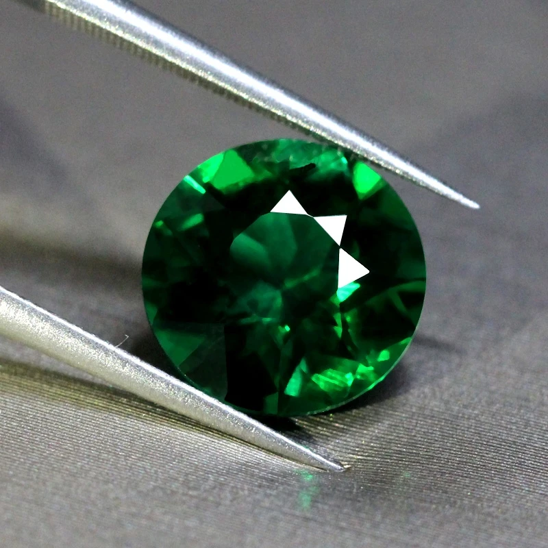 1pc Emerald Loose Gemstone Round Cabochon 7X7mm, Polished Green Round Cut Stone for DIY Jewelry Craft Making Pendant Setting Mineral Specimen Collection