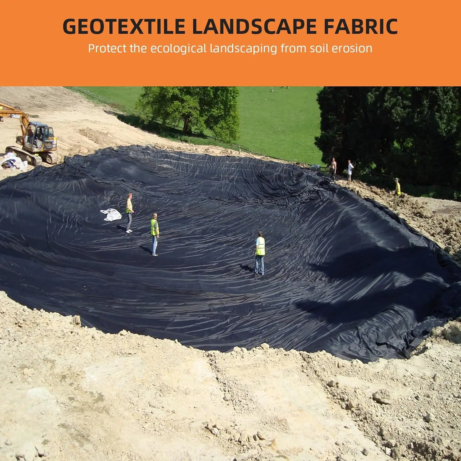 8oz Heavy Duty Geotextile Fabric 3ft x 100ft PP Nonwoven Landscape Fabric for Driveway Stabilization, Road Base, Erosion Control, French Drain