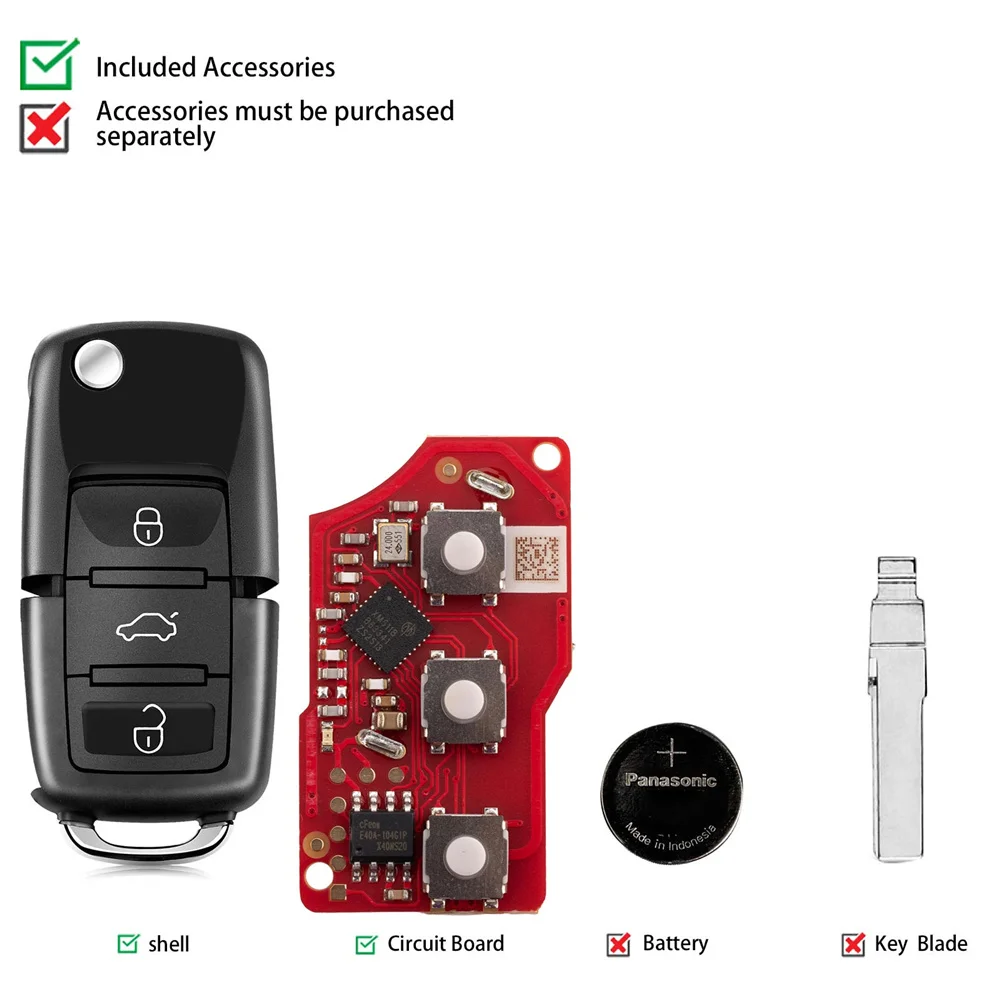 5PCS XKB520EN Wired Remote Key Second Generation