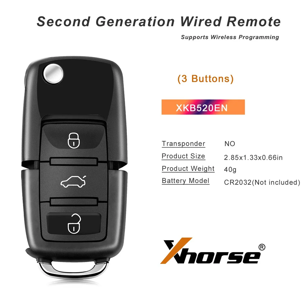 5PCS XKB520EN Wired Remote Key Second Generation
