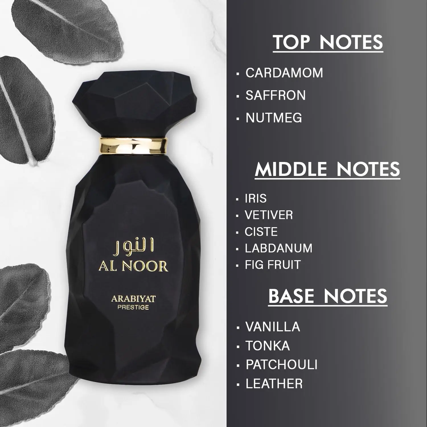 Arabiyat Prestige Al Noor Eau de Parfum Spray for Unisex – Radiant Oriental Woody, Amber & Soft Spicy Scent, Addictive Long‑Lasting Sillage, Perfect Eid & Anniversary Gift, 100 ml / 3.4 fl oz
