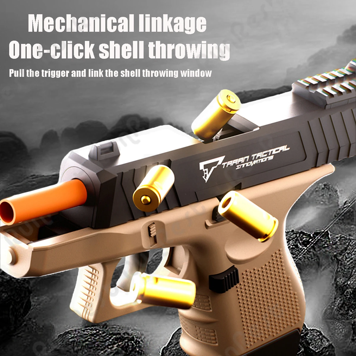 100 rounds of bullets, 12 shells, and 2 shells soft bullet guns, sand colored toy pistols, new toy shooting guns, outdoor sports Halloween and Christmas Gift