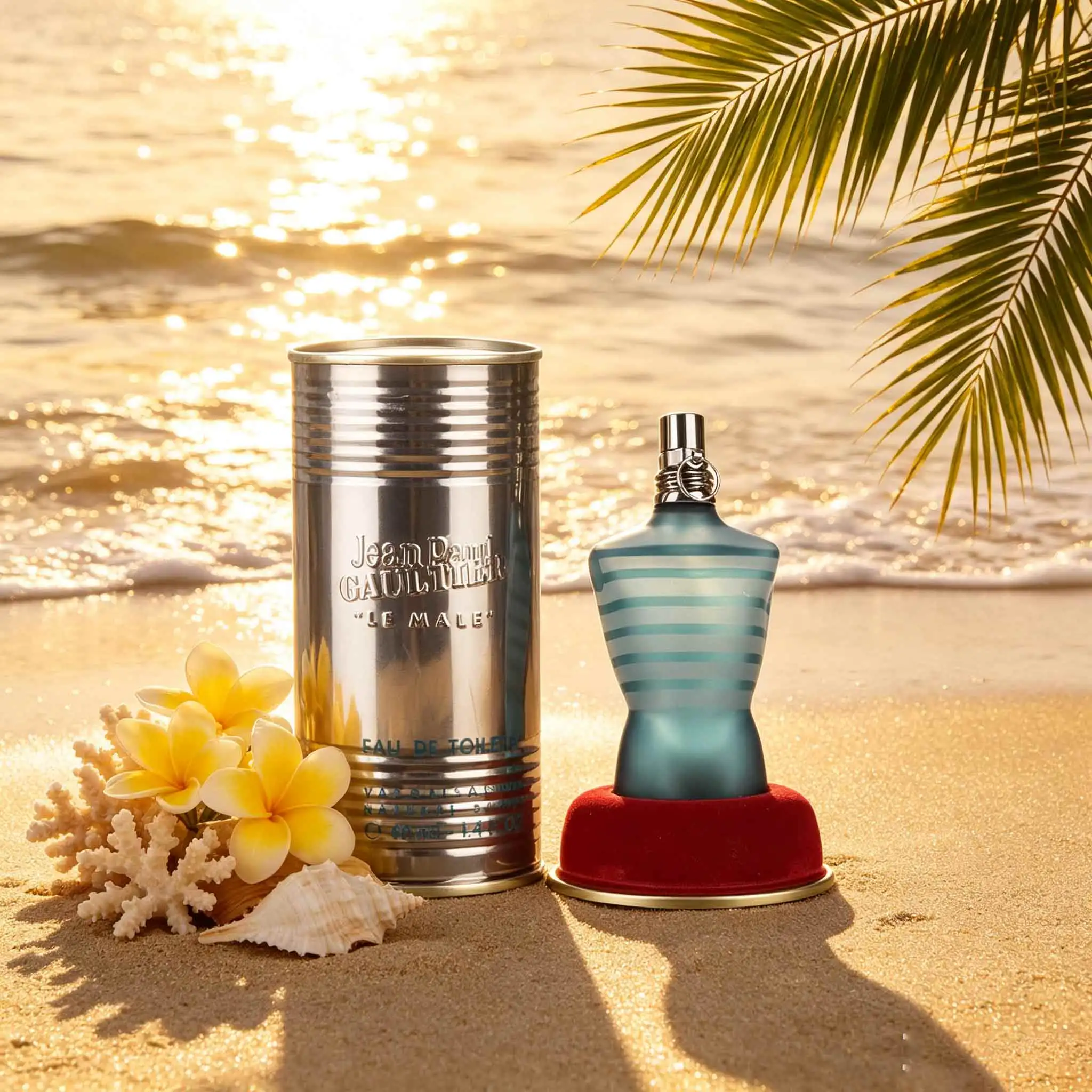 Jean Paul Gaultier Le Male features Iconic Sailor‑striped Torso Bottle. Fresh Versatile Scent With Nice Longevity, Thoughtful And Luxury Gift Choice For Men.