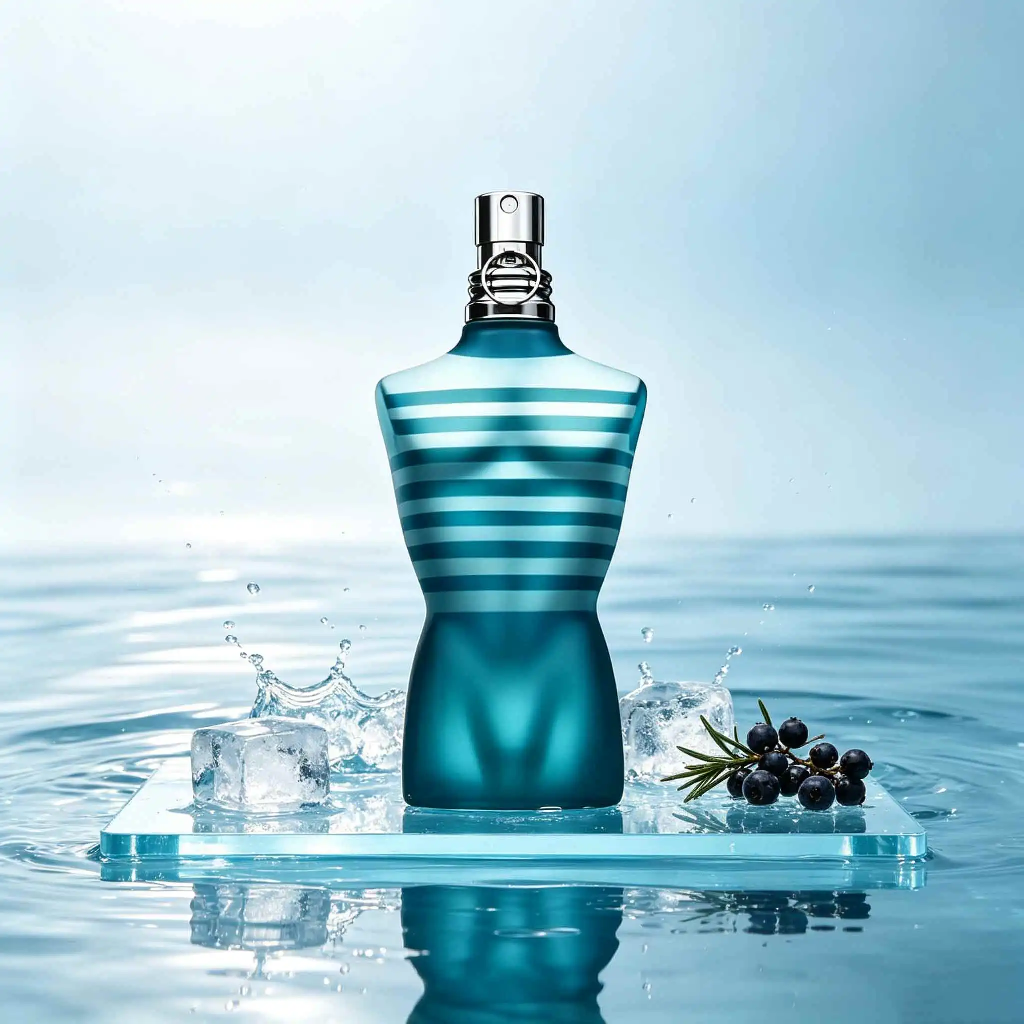 Jean Paul Gaultier Le Male features Iconic Sailor‑striped Torso Bottle. Fresh Versatile Scent With Nice Longevity, Thoughtful And Luxury Gift Choice For Men.