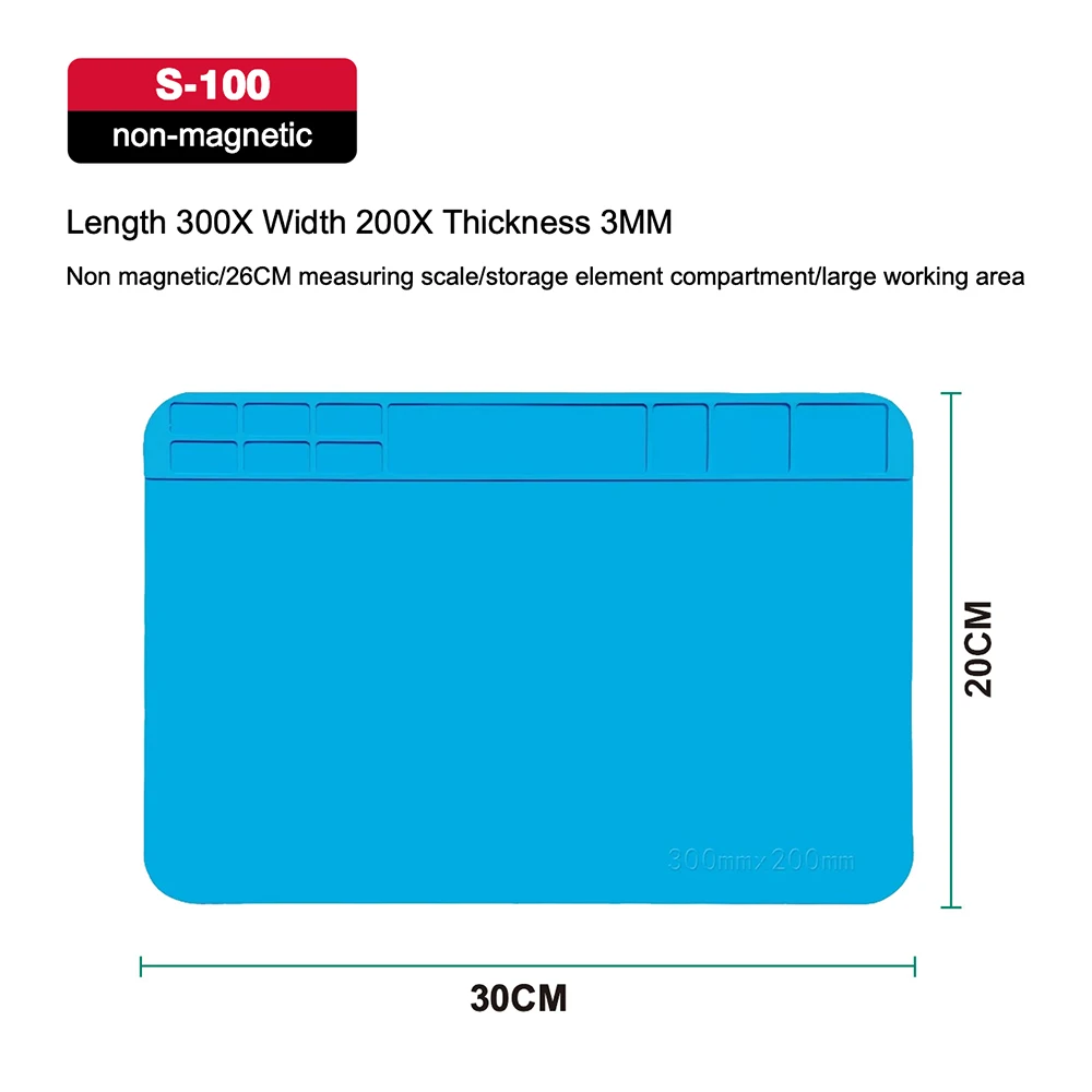 USA Warehouse Heat Resistant Silicone Soldering Mat Anti-static Insulation Work Pad For Phone Laptop Electronic Repair Maintenance Platform