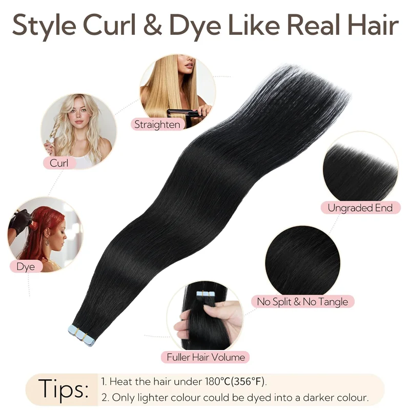 Seamless Invisible Mini Tape In Human Hair Extensions Double Sided Natural Straight Hair 12Inch To 20Inch 10Pcs Set Black Brown Blonde Side Hair Pieces
