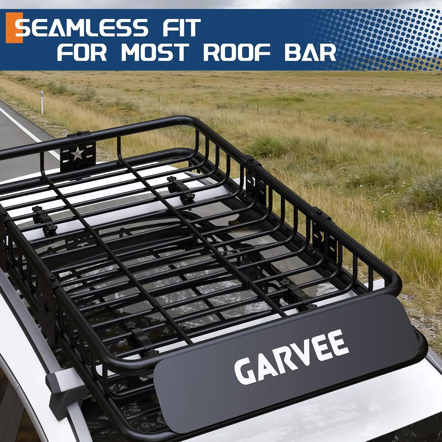 46"x36"x4.5" Roof Rack Basket 200 LBS Capacity Rooftop Cargo Rack Heavy Duty Steel Top Luggage Holder for SUVs, Trucks, Vehicles