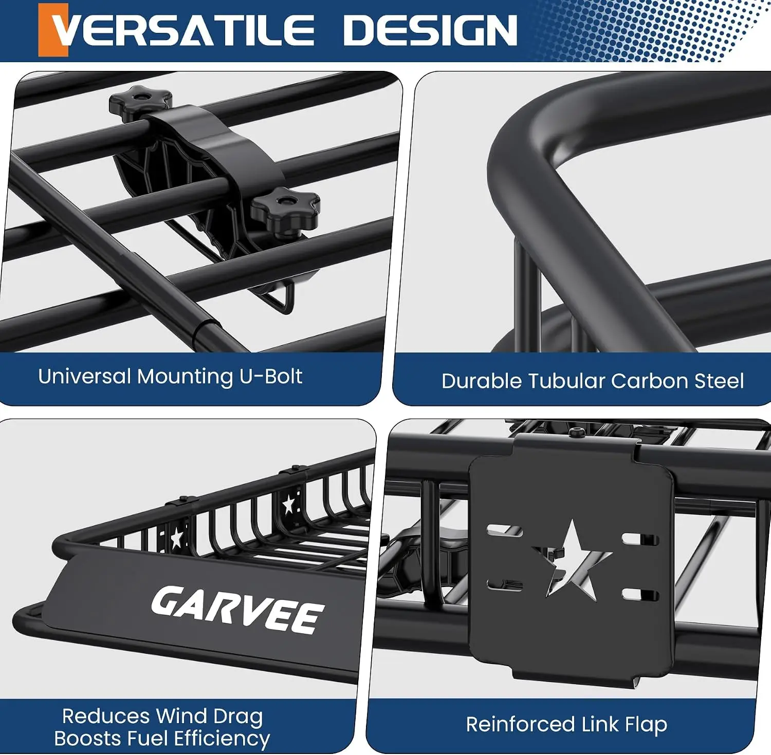 46"x36"x4.5" Roof Rack Basket 200 LBS Capacity Rooftop Cargo Rack Heavy Duty Steel Top Luggage Holder for SUVs, Trucks, Vehicles