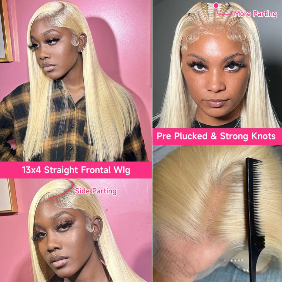 38 40 Inches 13x4 13x6 Hd Lace Frontal Wigs Bone Straight Pre Plucked Transparent Lace Frontal Wig Honey Blonde 613 Lace Front Human Hair Wigs For Women 220 250 Density Free Shipping