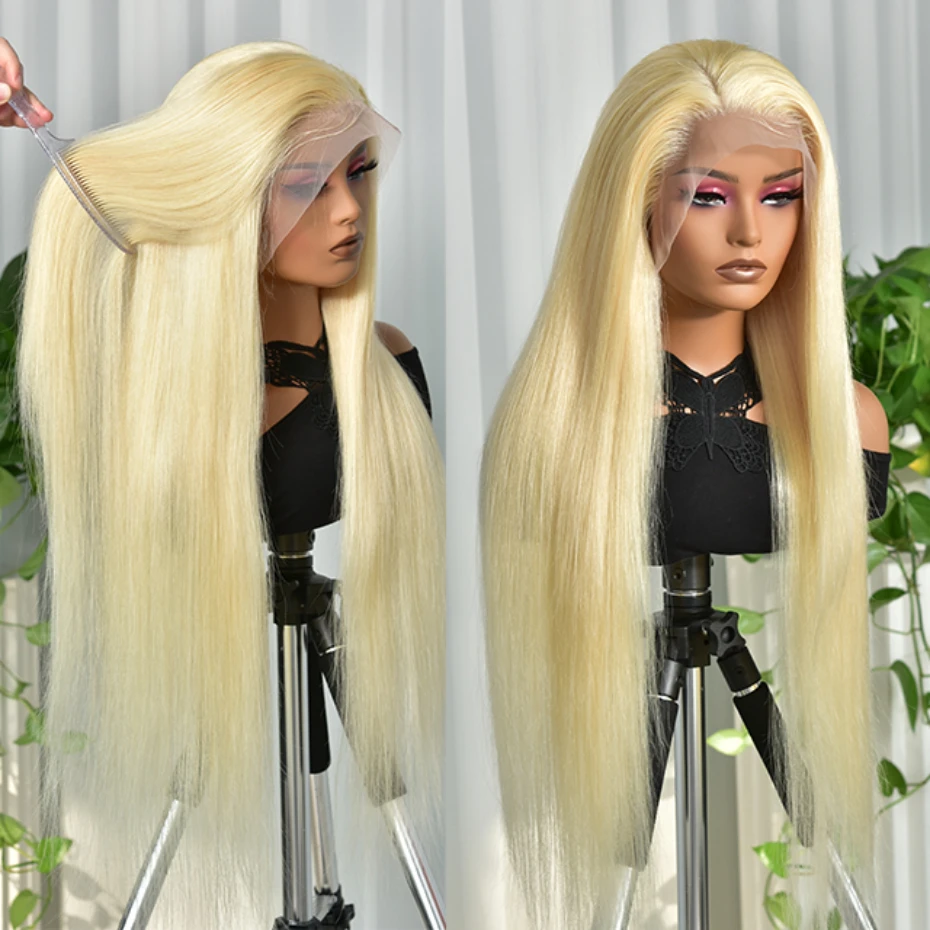 38 40 Inches 13x4 13x6 Hd Lace Frontal Wigs Bone Straight Pre Plucked Transparent Lace Frontal Wig Honey Blonde 613 Lace Front Human Hair Wigs For Women 220 250 Density Free Shipping