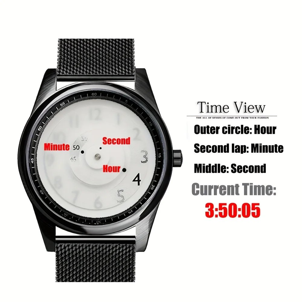 Fashionable and Uniquely Designed Men's Watches, Women's Quartz Watches, Unique Holiday Gifts, Wristwatches Without Hands