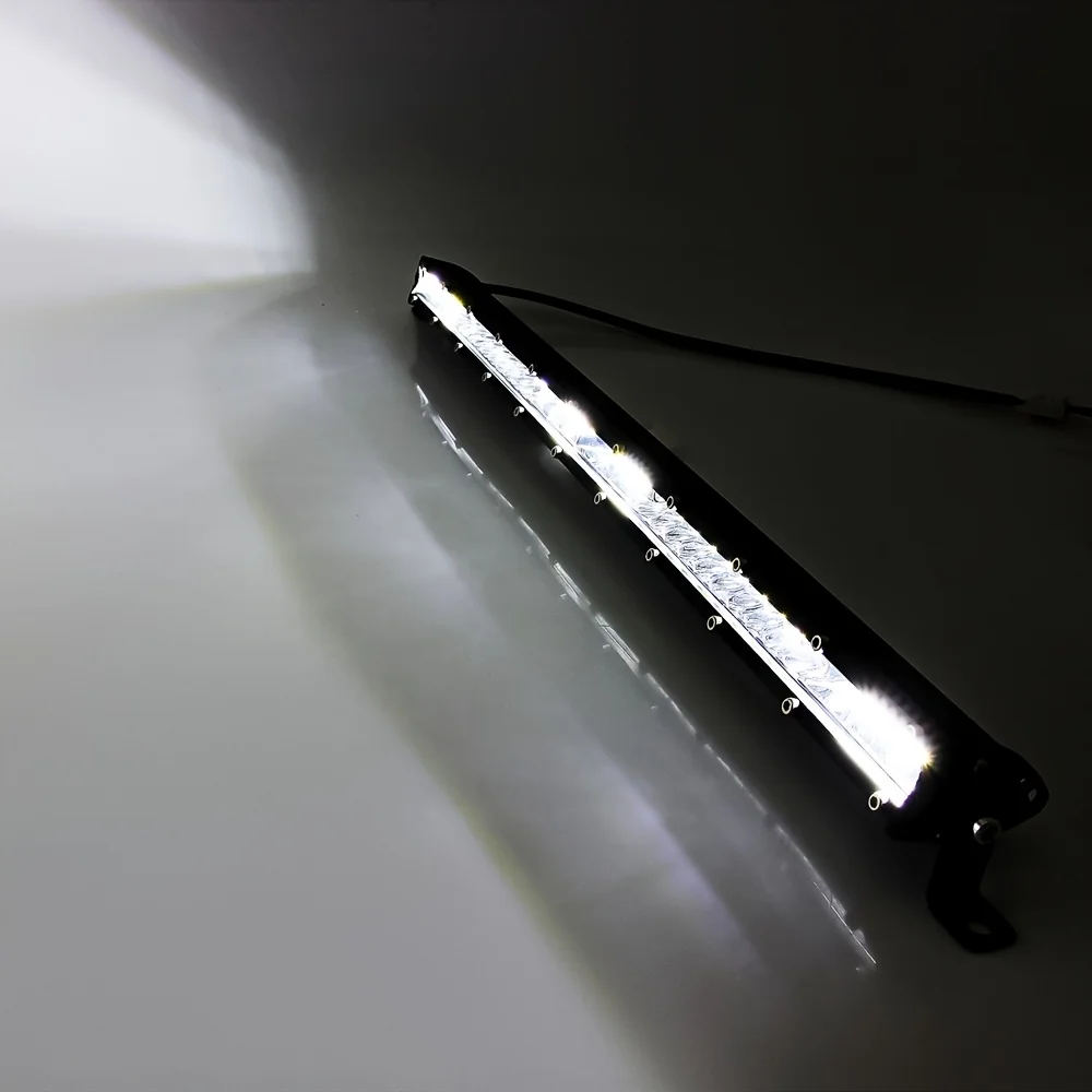 22-inch Single Row Off-Road Vehicle Light - LED Ultra-Thin Single Row Driving Light with Mixed Beams for Trucks, Cars, Engine Bays, Boats, ATVs, UTVs, SUVs 12V 24V