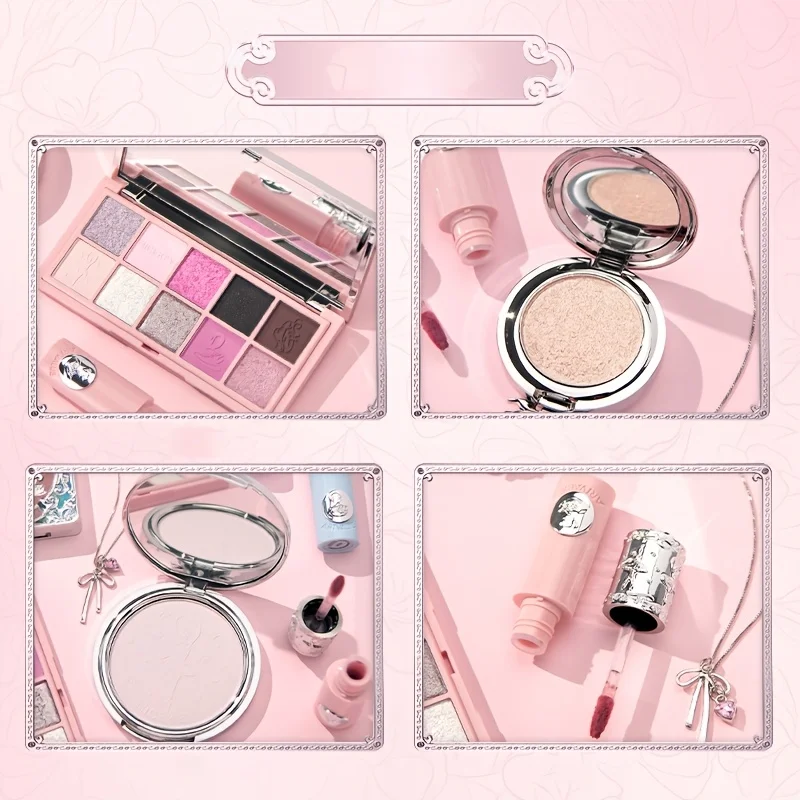 Swan Ballet Makeup Gift Box, Beginner Full Makeup Kit for Students, Complete Eyeshadow & Lipstick Set Affordable, Birthday Gift for Girls, Girlfriend & Bestie, Elegant Present for Party Events