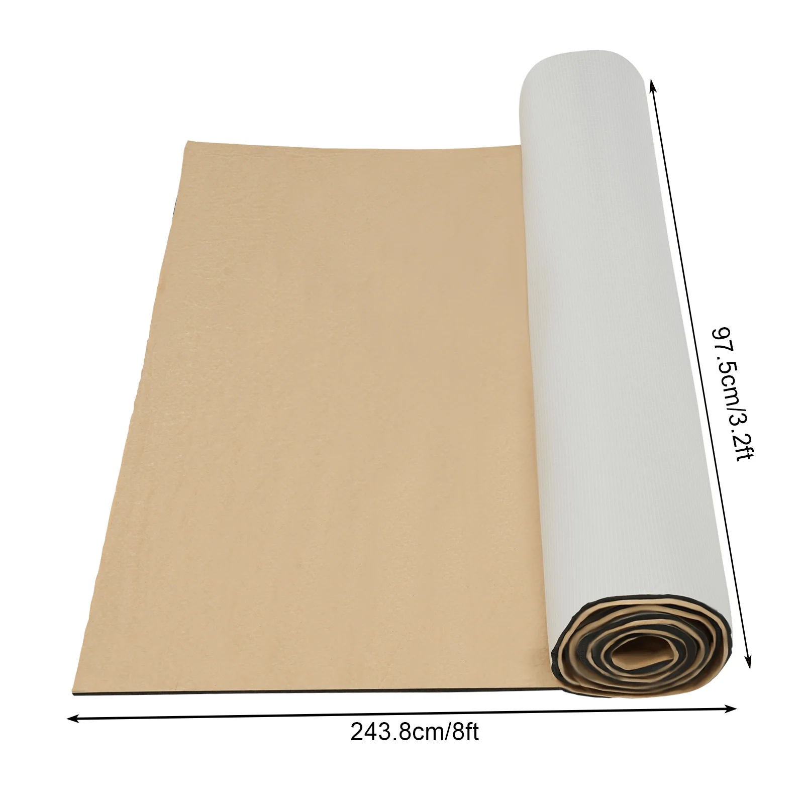 Car Sound Deadening Mat 8x3.2ft Noise Heat Insulation Pad, 10mm Thick Soundproofing Material with Self-Adhesive Backing for Car Roof Floor Door, Silver