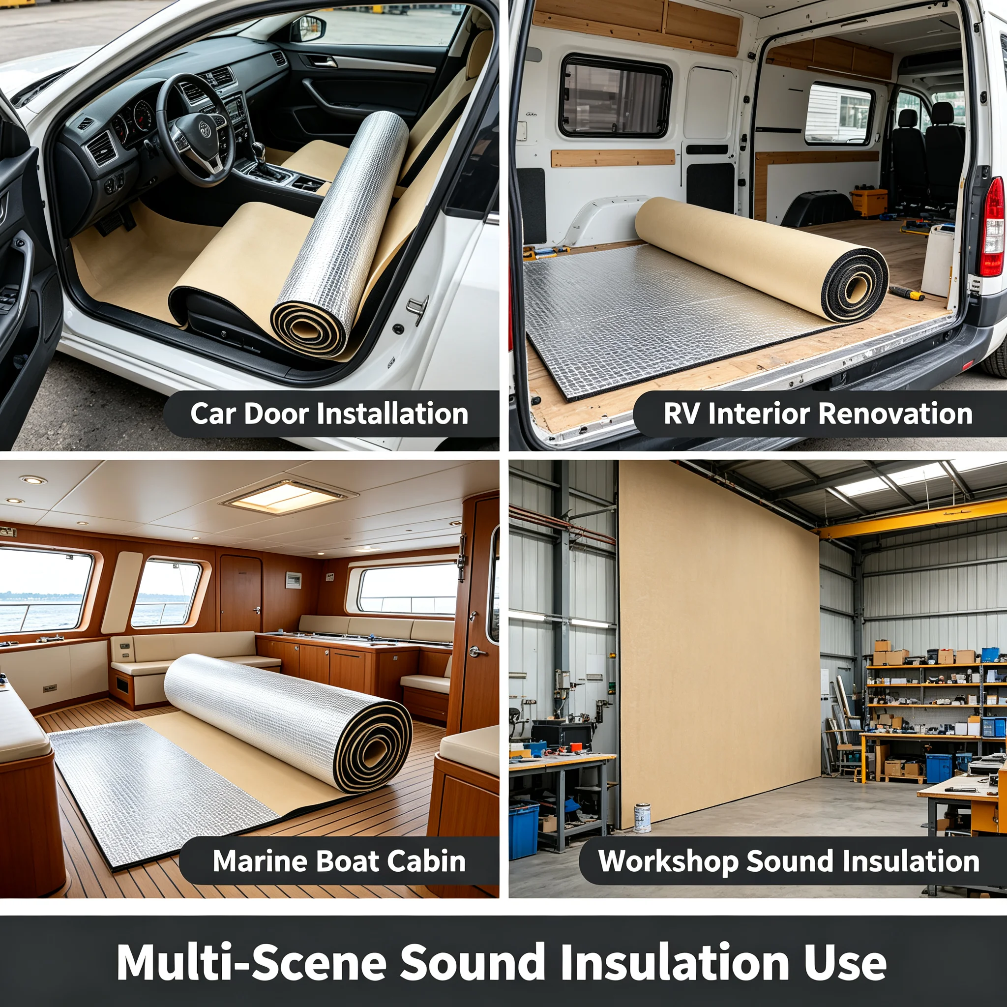 Car Sound Deadening Mat 8x3.2ft Noise Heat Insulation Pad, 10mm Thick Soundproofing Material with Self-Adhesive Backing for Car Roof Floor Door, Silver