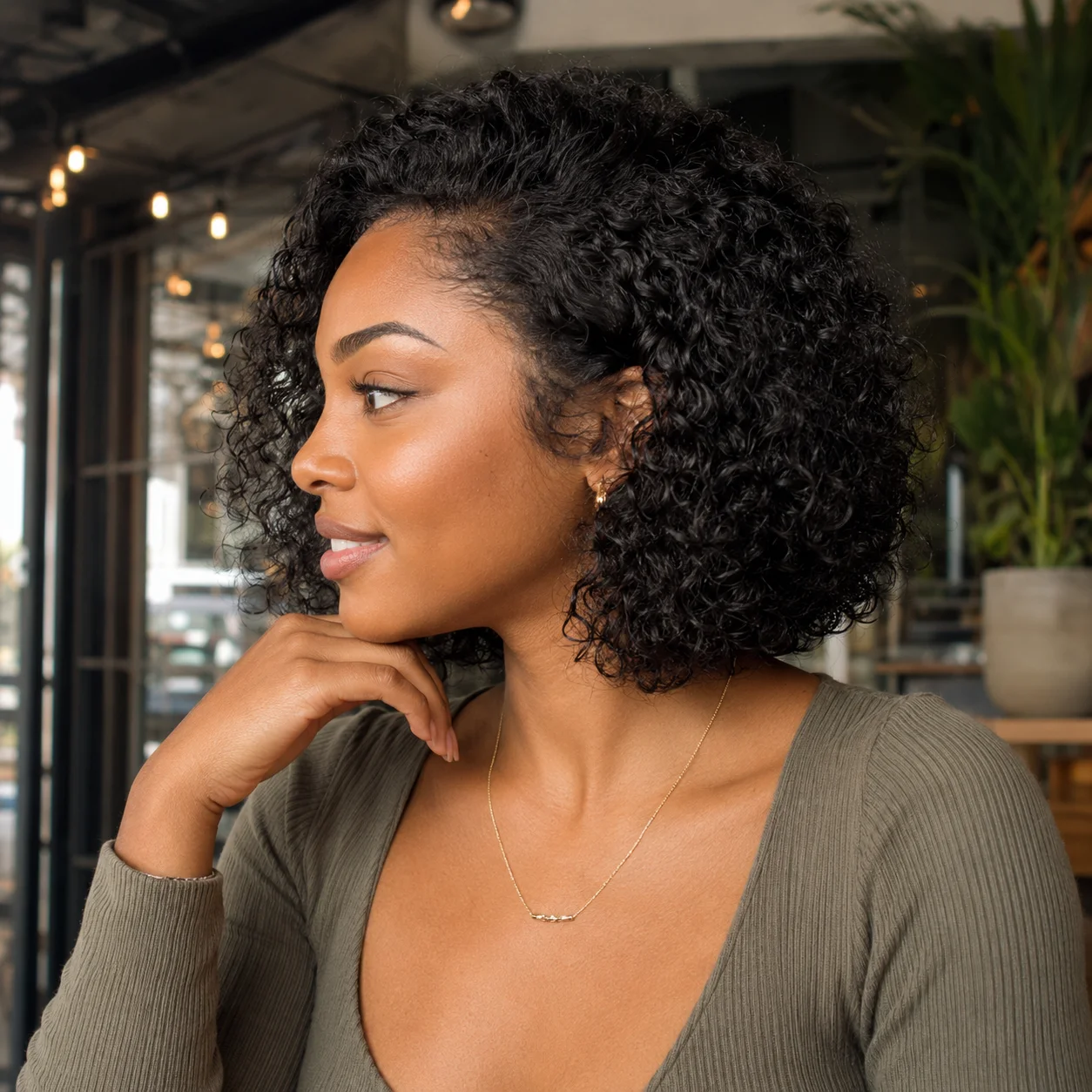 TIMOPOL 13x4 Lace Front Human Hair Short Bob Wig, 8 Inch Jerry Curly #1B Natural Black Glueless Pre Plucked with Baby Hair Curly Wig for Black Women