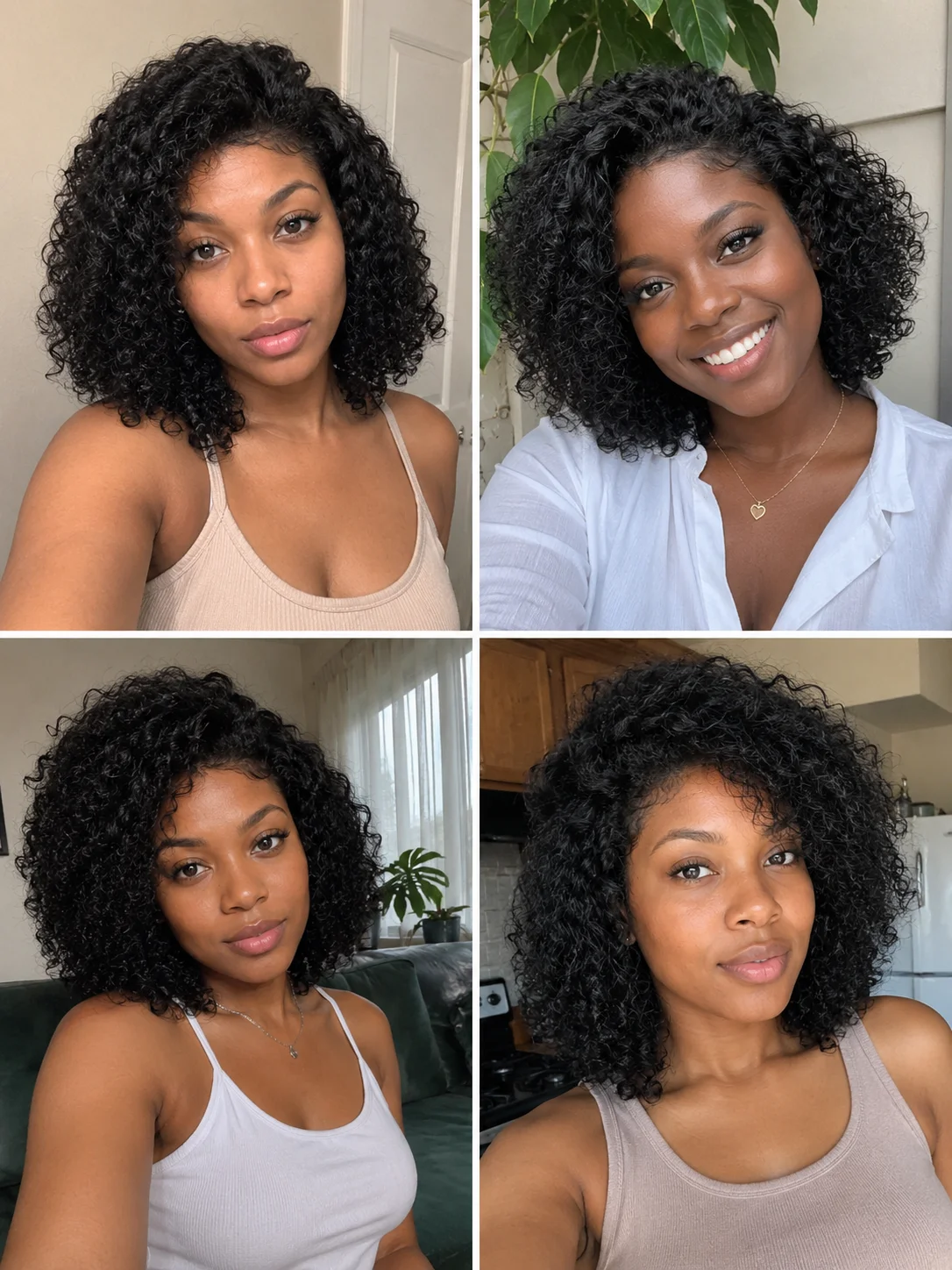 TIMOPOL 13x4 Lace Front Human Hair Short Bob Wig, 8 Inch Jerry Curly #1B Natural Black Glueless Pre Plucked with Baby Hair Curly Wig for Black Women
