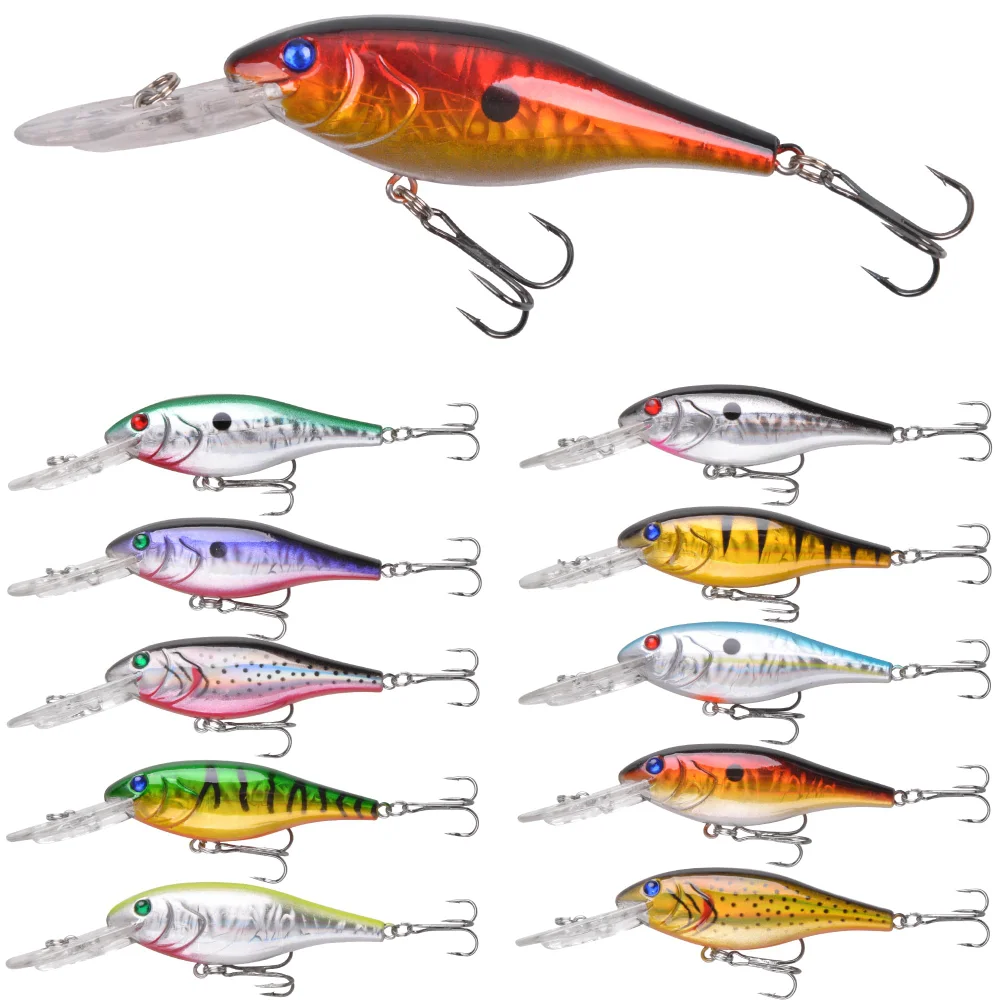 10pcs Topwater Minnow Fishing Lures Artificial Bait Set Swimbait 10cm 10g
