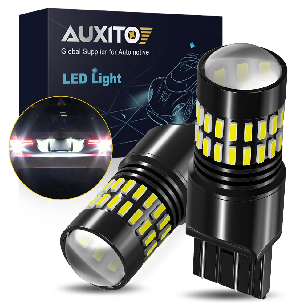 AUXITO 2Pcs T20 7443 W21/5W LED Spotlight Bulbs Canbus NO Error 6000K White W21W 7440 DRL Position Reverse Car Lights 4014SMD Super Bright 12V