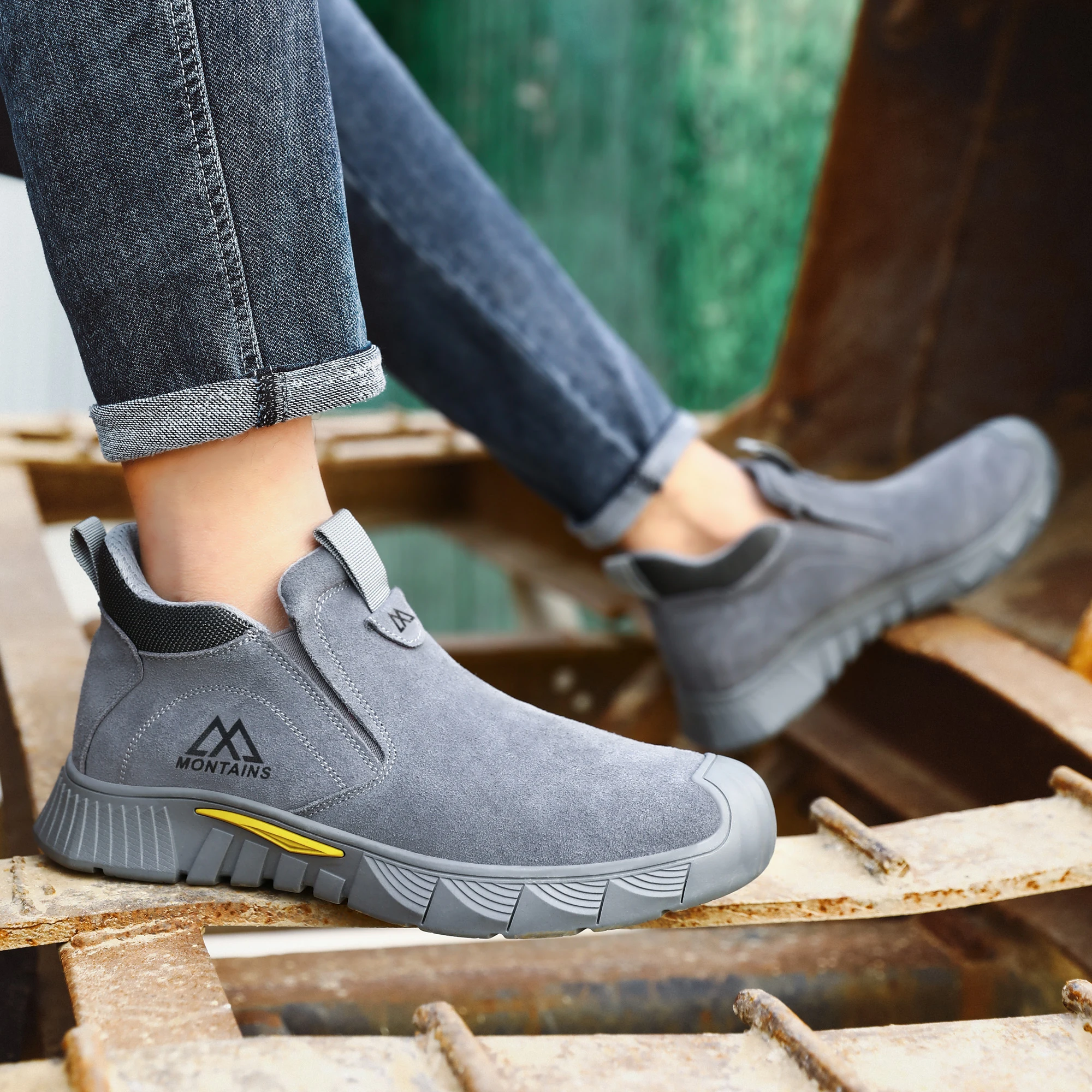 Men Steel Toe Work Shoes Impact Resistant Steel Toe Cap Lightweight Comfortable Industrial Safety Sneakers Wear Resistant Durable Construction Footwear Full Sizes Available for Women Men Ideal for Labor Day Father’s Day Gifting