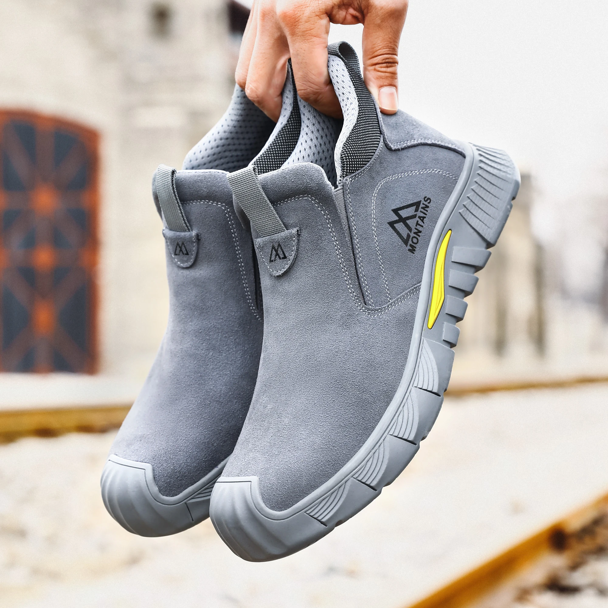 Men Steel Toe Work Shoes Impact Resistant Steel Toe Cap Lightweight Comfortable Industrial Safety Sneakers Wear Resistant Durable Construction Footwear Full Sizes Available for Women Men Ideal for Labor Day Father’s Day Gifting