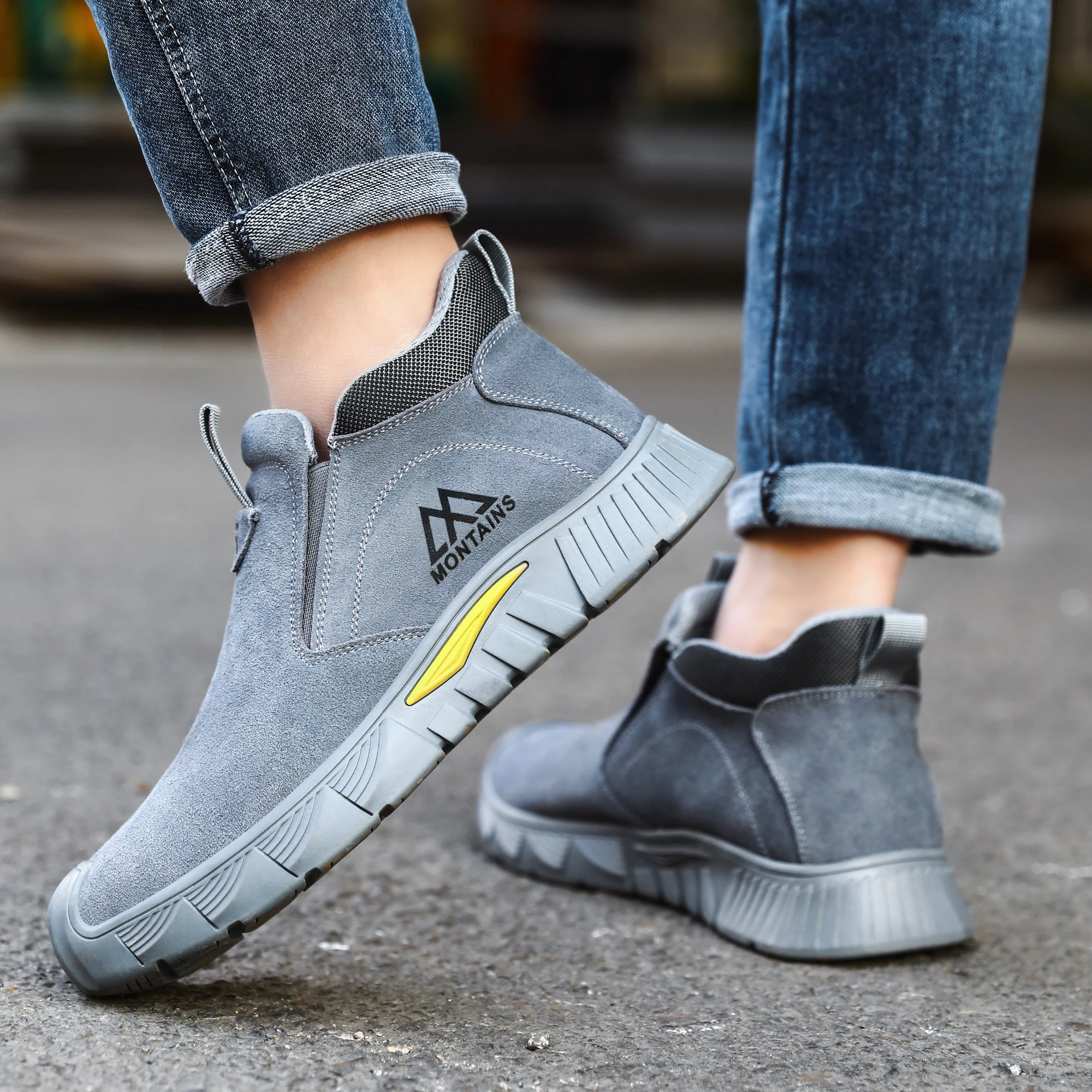 Men Steel Toe Work Shoes Impact Resistant Steel Toe Cap Lightweight Comfortable Industrial Safety Sneakers Wear Resistant Durable Construction Footwear Full Sizes Available for Women Men Ideal for Labor Day Father’s Day Gifting