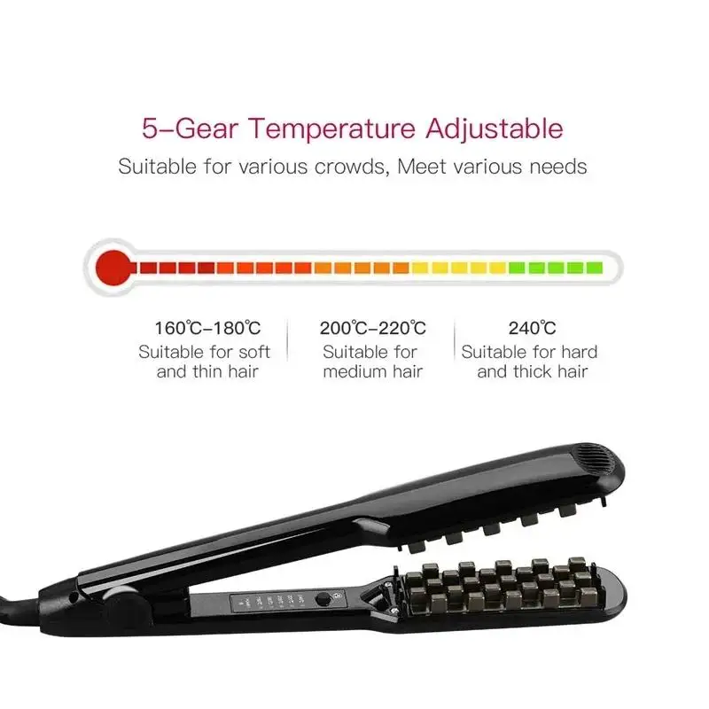 1.25Inch Professional Volumizing Ceramic Hair Crimping Irons Lasting Hair Volume For Short Or Thin Hair Adjustable Temp Fluffy Styling Tool