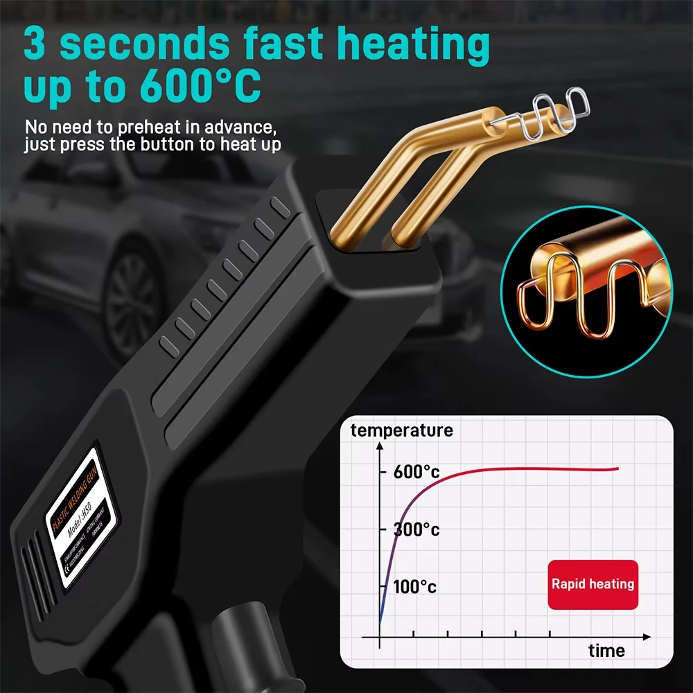 Hot Stapler Plastic Welding Gun Kit 1000Pcs Staples Plastic Welder Soldering Iron for Car Bumper PVC ABS Plastic Repair Tools