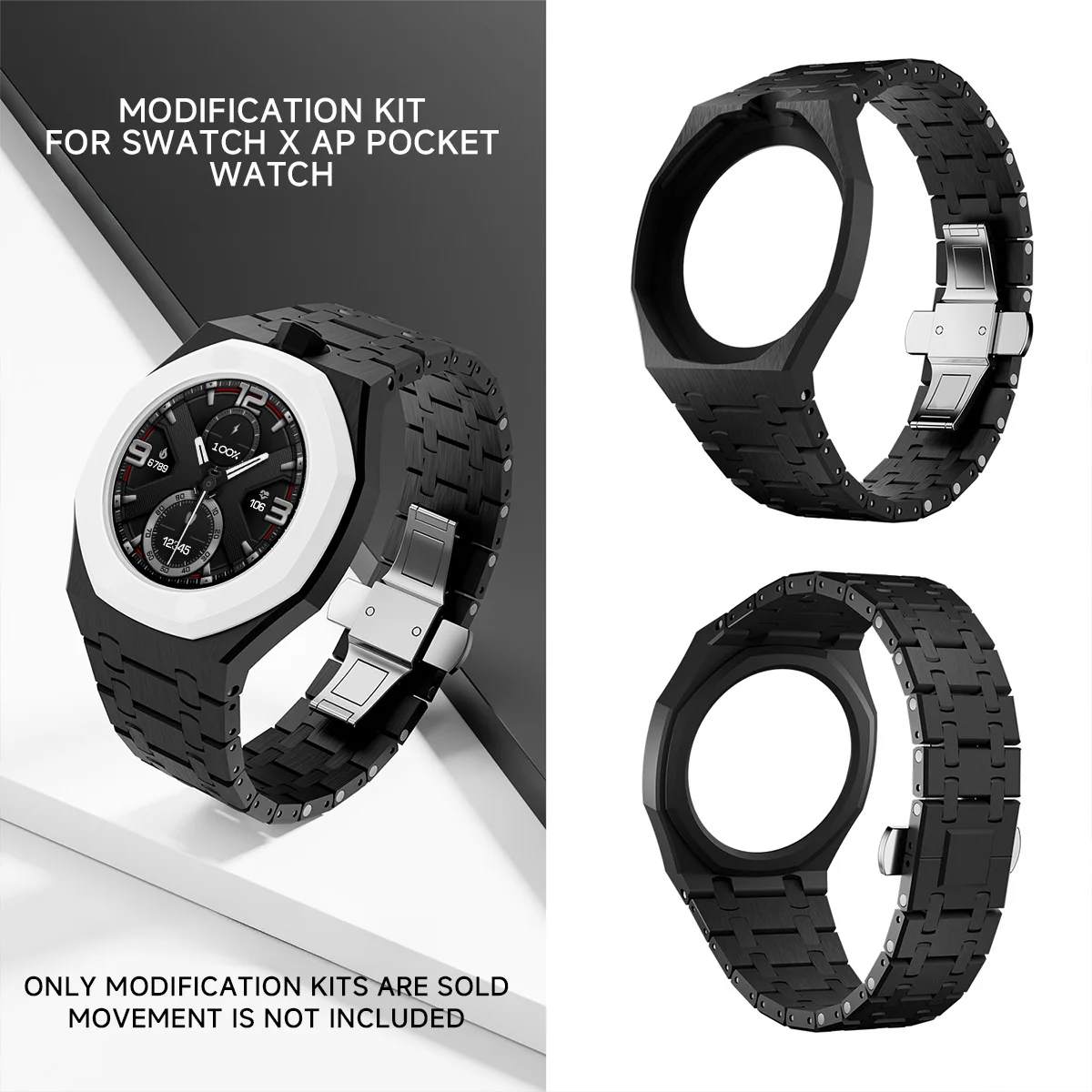 For Swatch X AP Royal POP Ceramic Band Biomaterials Watch Case Strap Luxury Modification Kit Pocket Changer To Wristwatch Cover