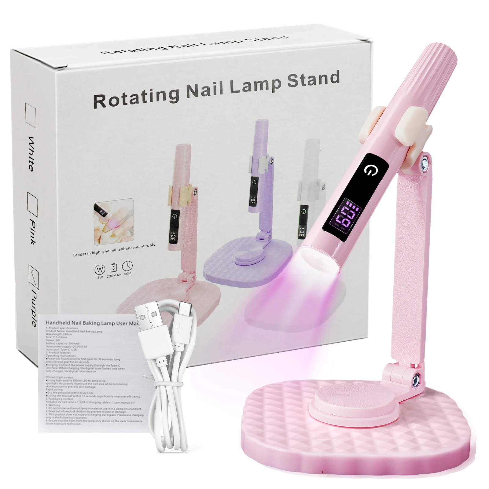 LIMEGIRL Nail UV LED Dryer Touch Lamp Rechargeable Flashlight UV Light Drying Nails UV Gel Polish Lamps Quick Drying Cure Tools