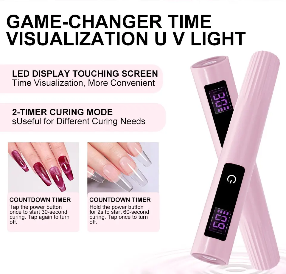 LIMEGIRL Nail UV LED Dryer Touch Lamp Rechargeable Flashlight UV Light Drying Nails UV Gel Polish Lamps Quick Drying Cure Tools