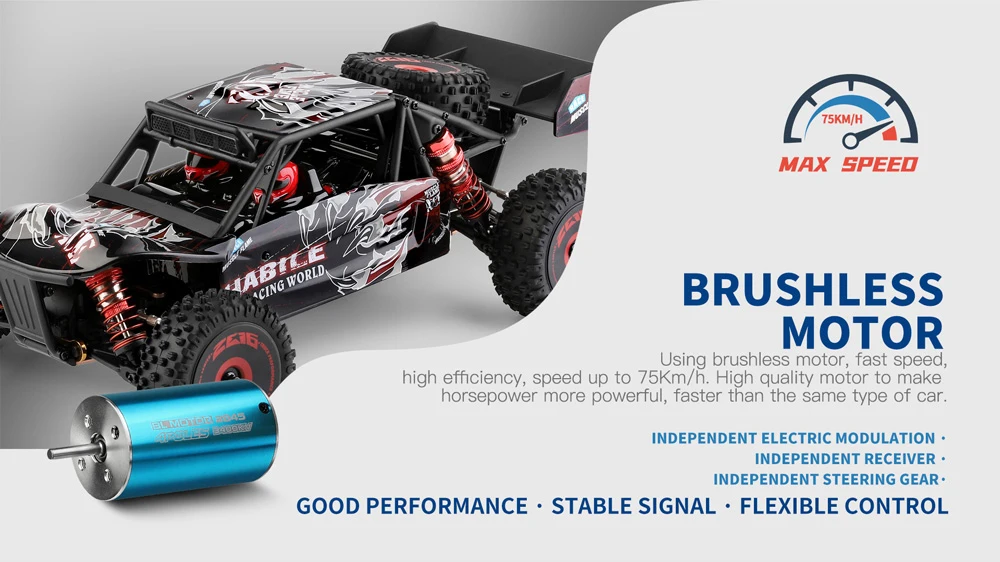 WLtoys 124016 Brushless RC Car 75km/h High Speed Remote Control Crawler 2.4G 4WD Off-Road Drift Climbing Racing Vehicle Model Toys