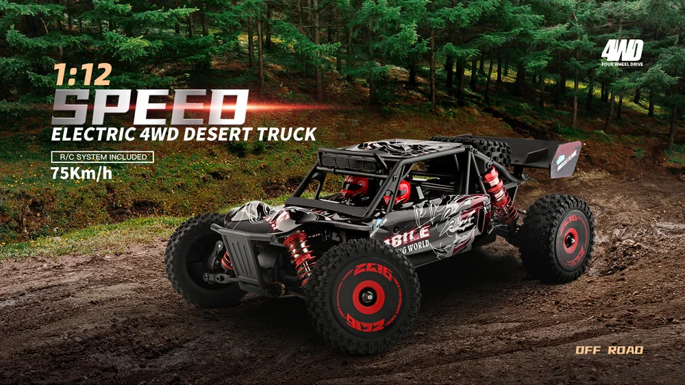 WLtoys 124016 Brushless RC Car 75km/h High Speed Remote Control Crawler 2.4G 4WD Off-Road Drift Climbing Racing Vehicle Model Toys