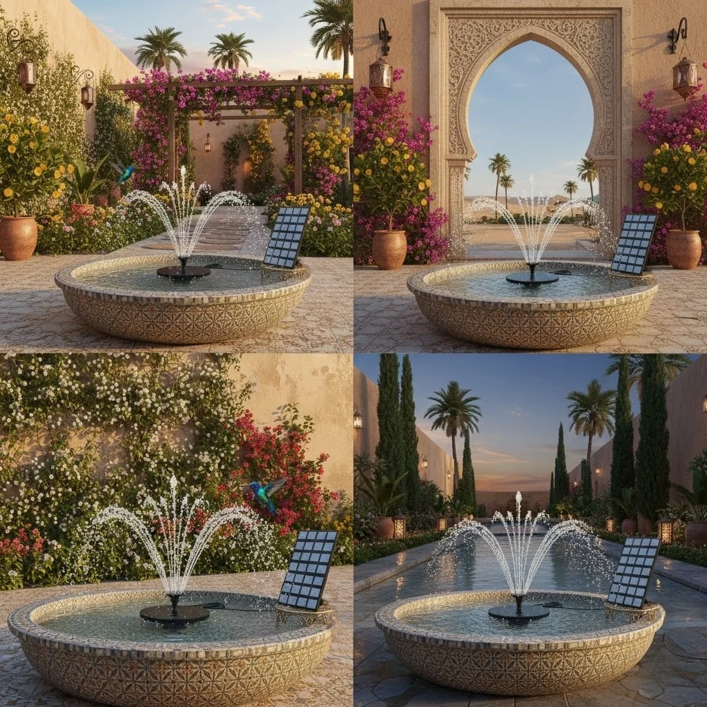 Solar Fountain Pump, 2.5W Solar Water Pump with 4ft Tubing for Hummingbird Bath, Small Pond and Fish Tank