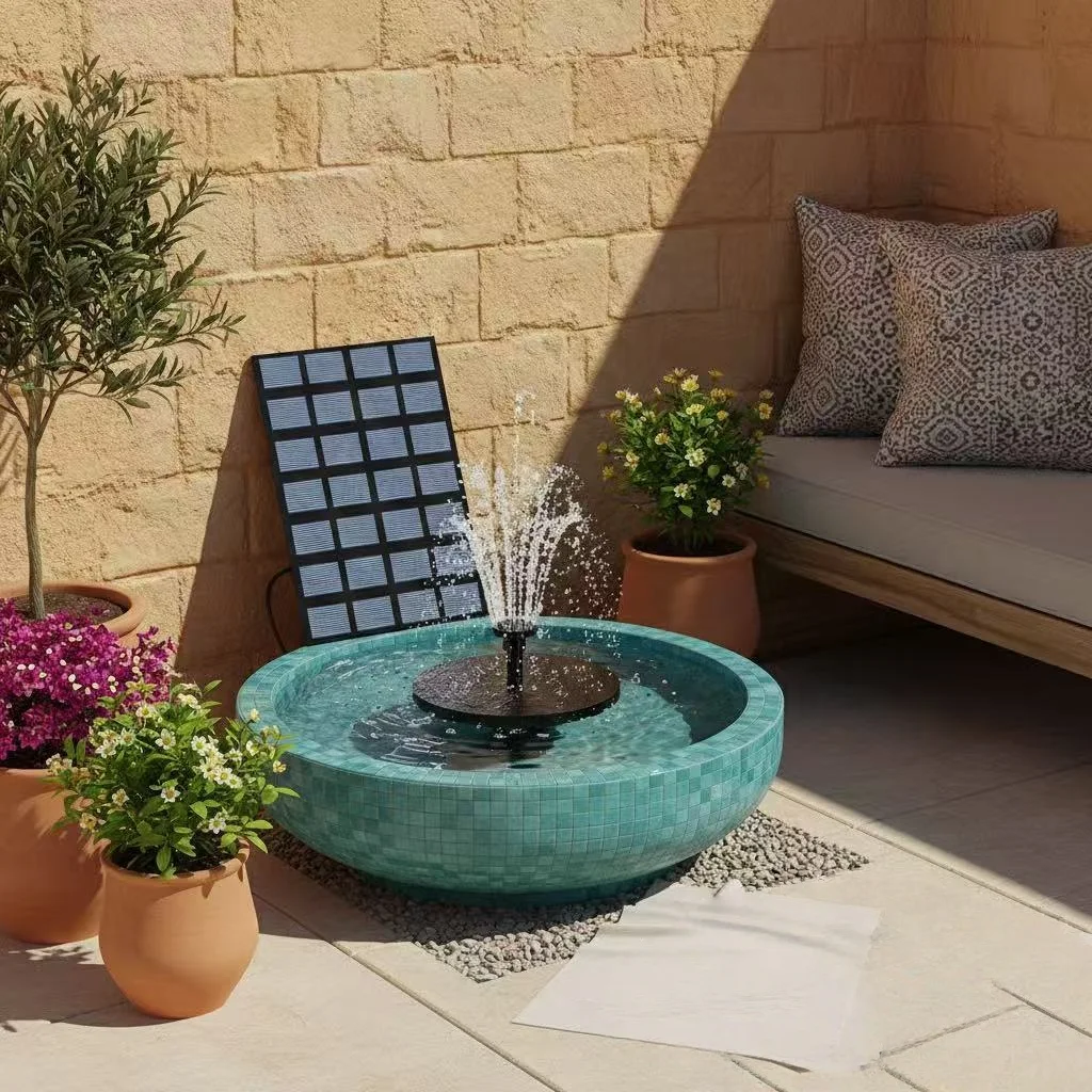 Solar Fountain Pump, 2.5W Solar Water Pump with 4ft Tubing for Hummingbird Bath, Small Pond and Fish Tank