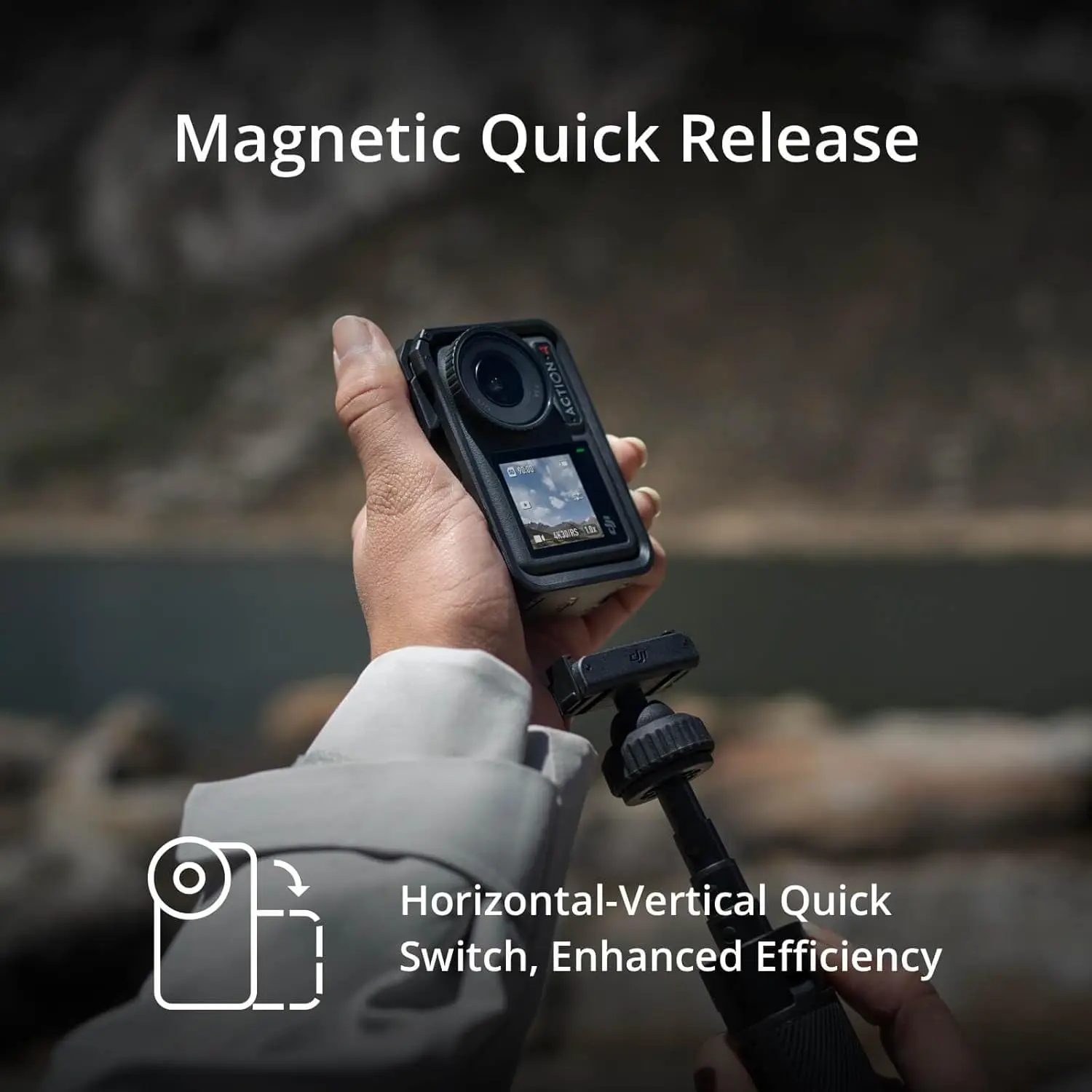 DJI Osmo Action 4 Used Waterproof Action Camera 1/1.3" Sensor 4K Video 120fps Low-Light 10-bit D-Log M Vlogging Camera