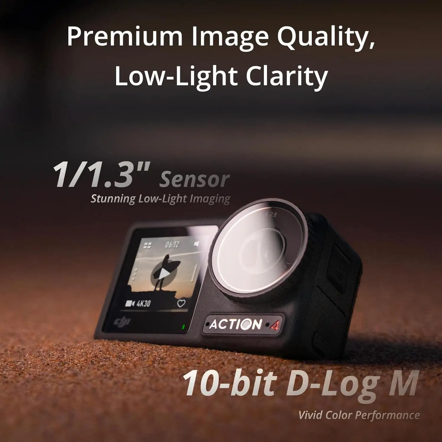 DJI Osmo Action 4 Used Waterproof Action Camera 1/1.3" Sensor 4K Video 120fps Low-Light 10-bit D-Log M Vlogging Camera