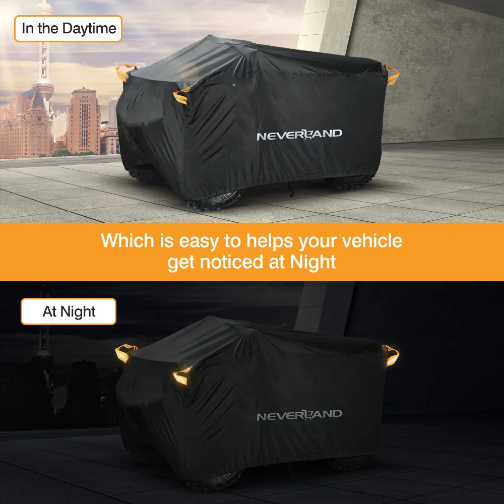 NEVERLAND 05 Series Quad Bike ATV Cover 190T Waterproof Motorcycle Vehicle Scooter Kart Motorbike Resistant Dust Universal UV Protector XL Size Black