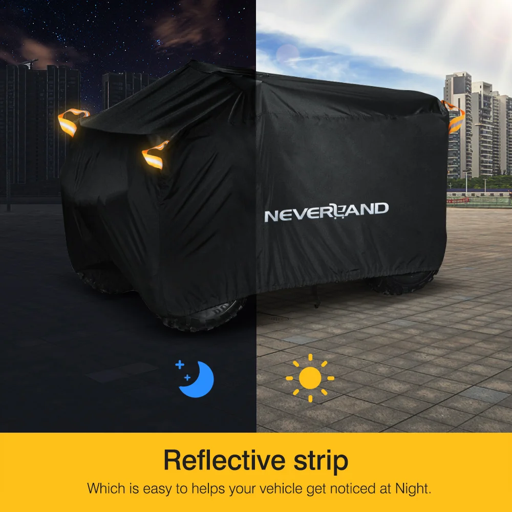 NEVERLAND 05 Series Quad Bike ATV Cover 190T Waterproof Motorcycle Vehicle Scooter Kart Motorbike Resistant Dust Universal UV Protector XL Size Black