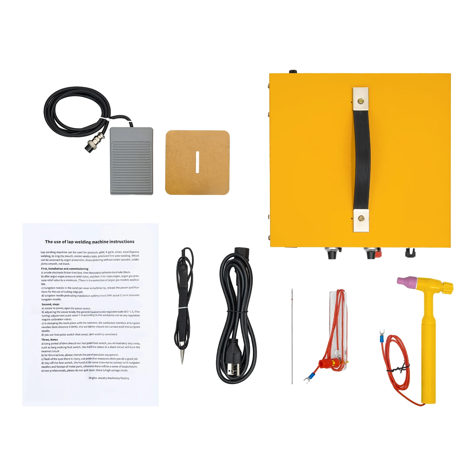 390W Jewelry Spot Welder Pulse Arc Welding Machine, Handheld Gold Silver Welder with Foot Pedal for Jewelry Repair, 1-80A Adjustable