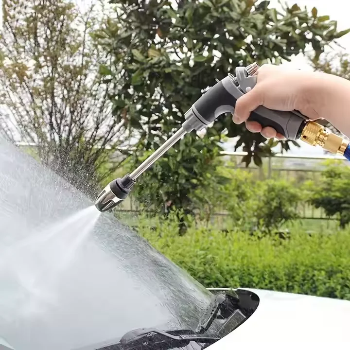 High‑Pressure Car Washing Water Gun with Long Handle Foam Kettle, Metal Joint Car Wash Sprayer Nozzle for RV External Cleaning Garden Water Hose Shower Watering