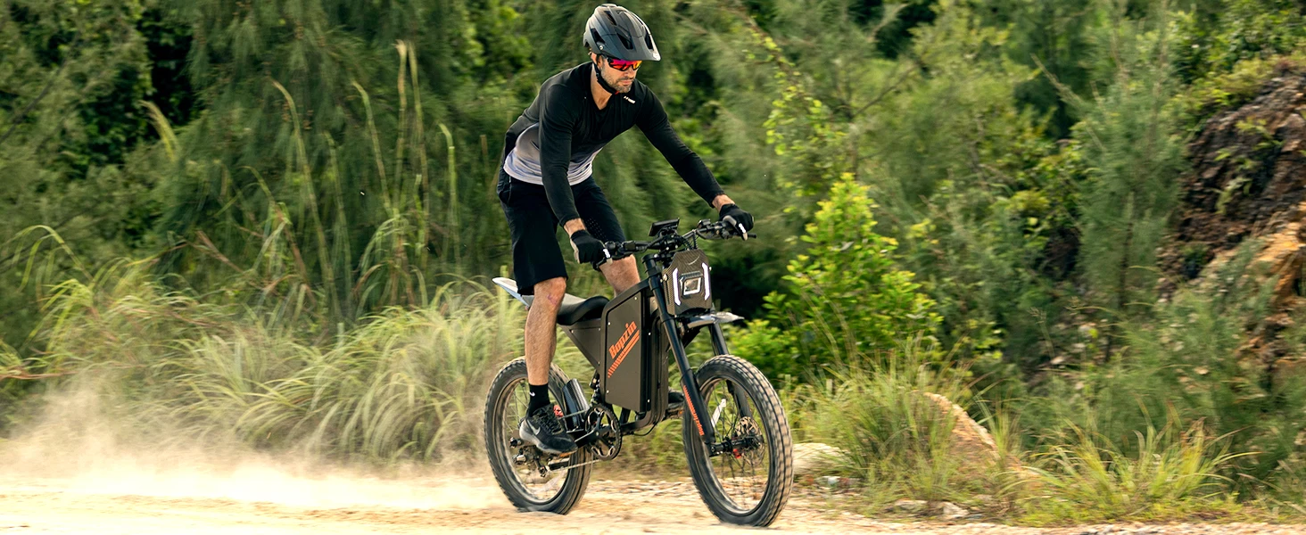 Bopzin Peak 3000W Q8 Electric Dirt Bike for Adults 45MPH 25โโ Fat Tire Battery 60V 35AH Off-Road Mountain Bike