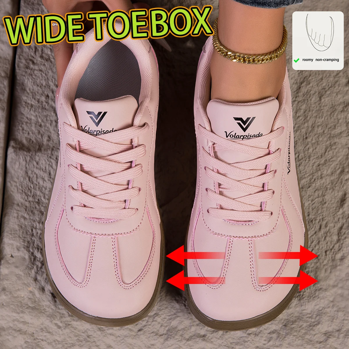 2026 New Women Wide Toe Box Retro Sneakers Soft Flat Gum Sole Lace Up Casual Trainers Ladies Lightweight Comfort Walking Shoes Fashion Color Matching Low Top Vintage German Trainer Daily Outdoor Shopping Street Footwear Plus Size 35-43 Non Slip Breathable