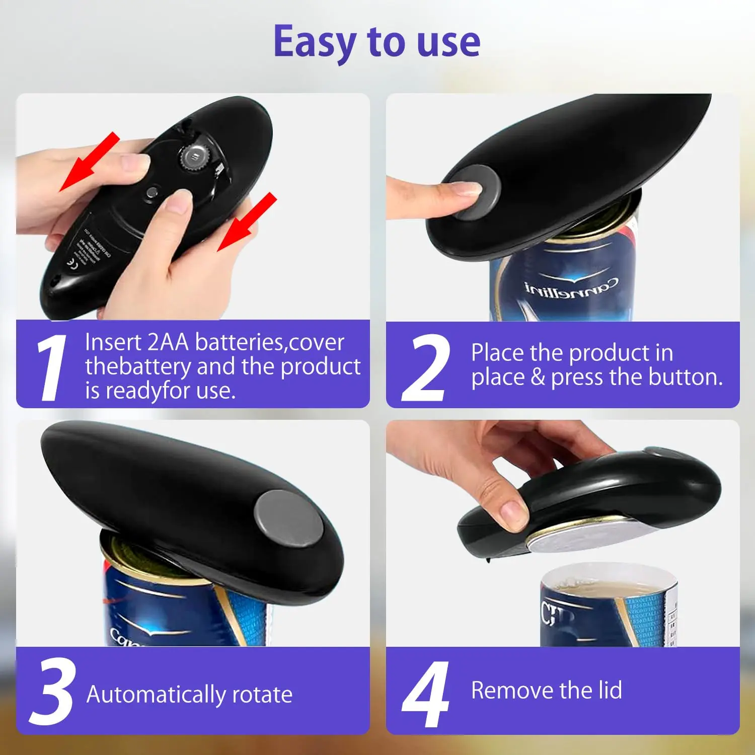 Professional Electric Can Opener,an Excellent Kitchen Gadget,one-touch Can Opener Design, Suitable for The Elderly and Arthritis