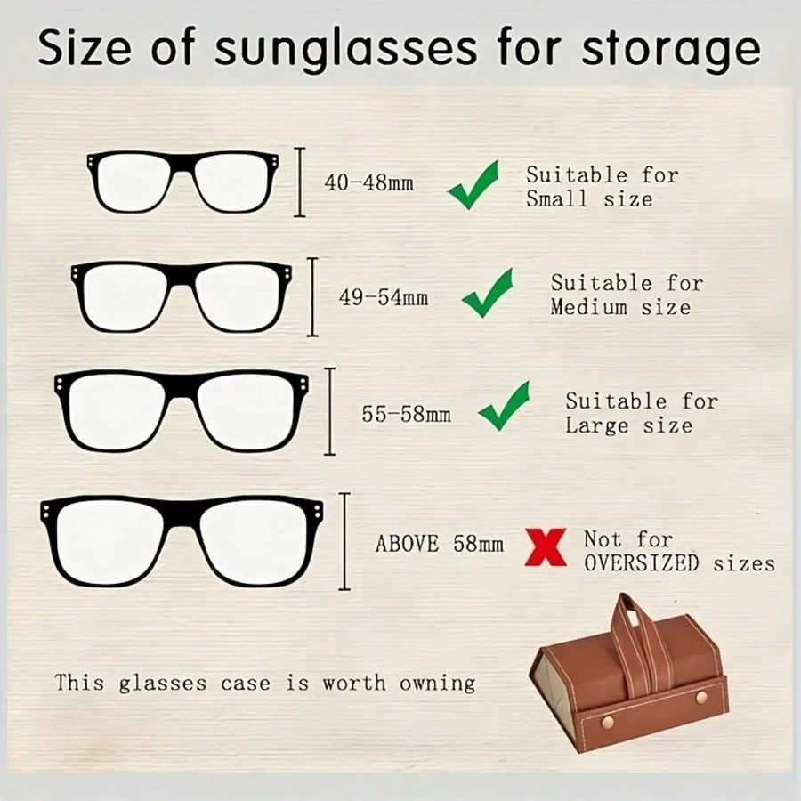 Travel Sunglasses Organizer Case with 5 Slots – Holds Multiple Pairs, Portable Glasses Storage for Men and Women